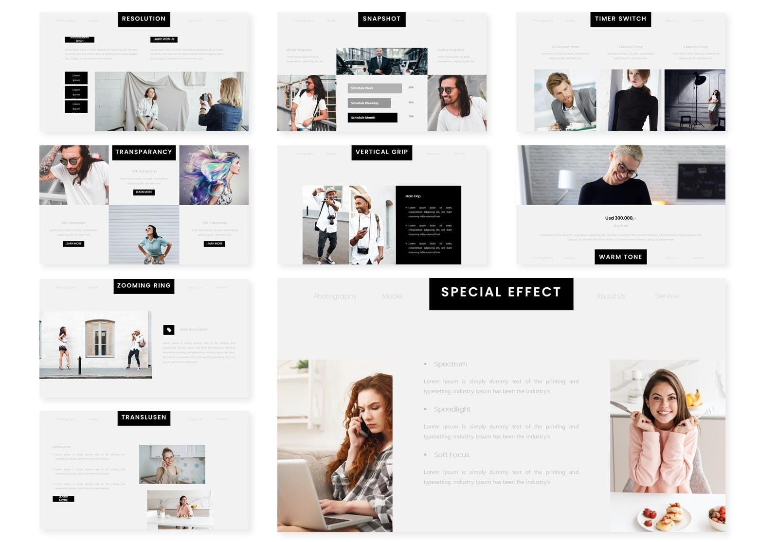 酷炫的极简主义PPT模板(PPTX,KEY)