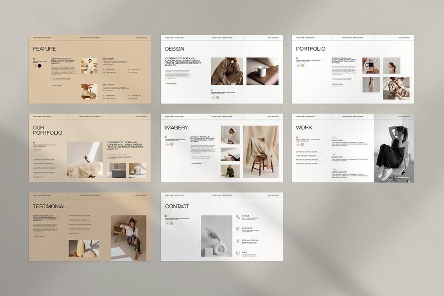 作品展示组合 PPT模版 (PPTX)