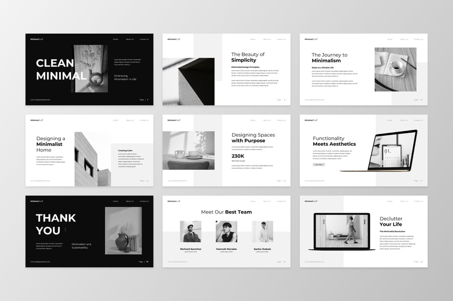 简约 – 极简主义PPT模版 (PPTX)