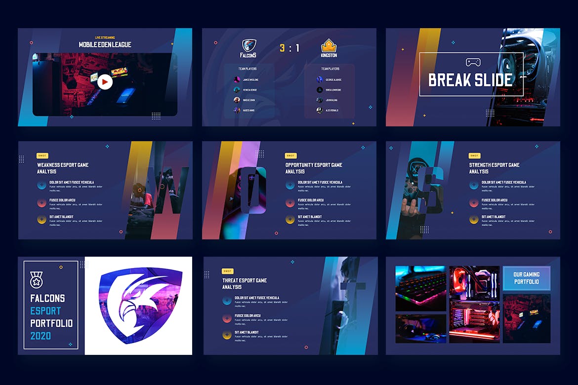 电竞游戏PPT模板（PPTX）