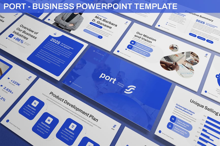 港口-业务介绍 PPT模板 (PPT,PPTX)