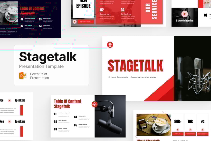 播客 PPT模版 (PPTX)