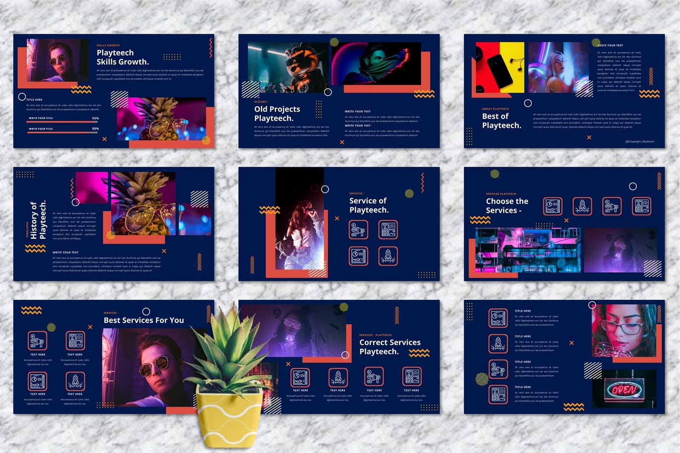 时尚高端绚丽创意powerpoint幻灯片演示模板（pptx）