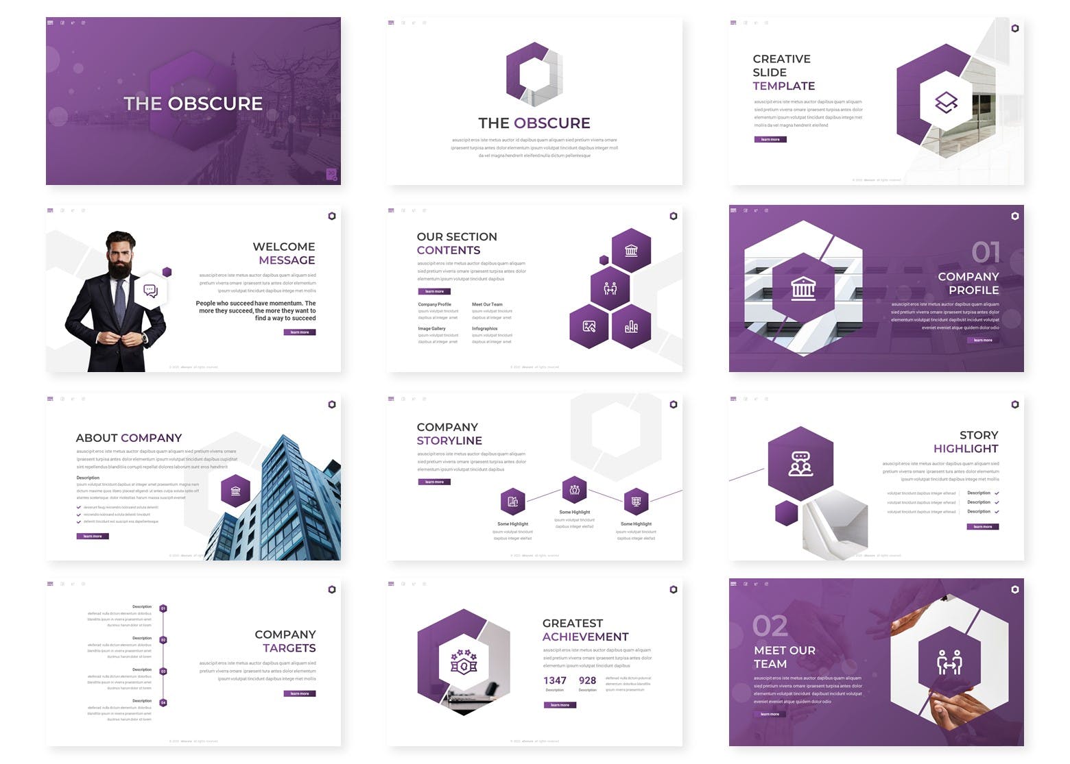 紫色时尚简约PPT模板（PPTX）