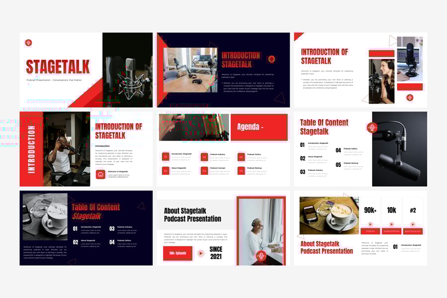 播客 PPT模版 (PPTX)