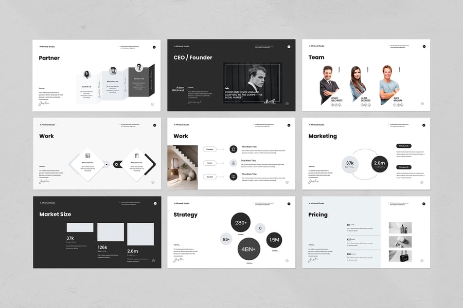 极简主义的商业提案 PPT模版 (PPTX)