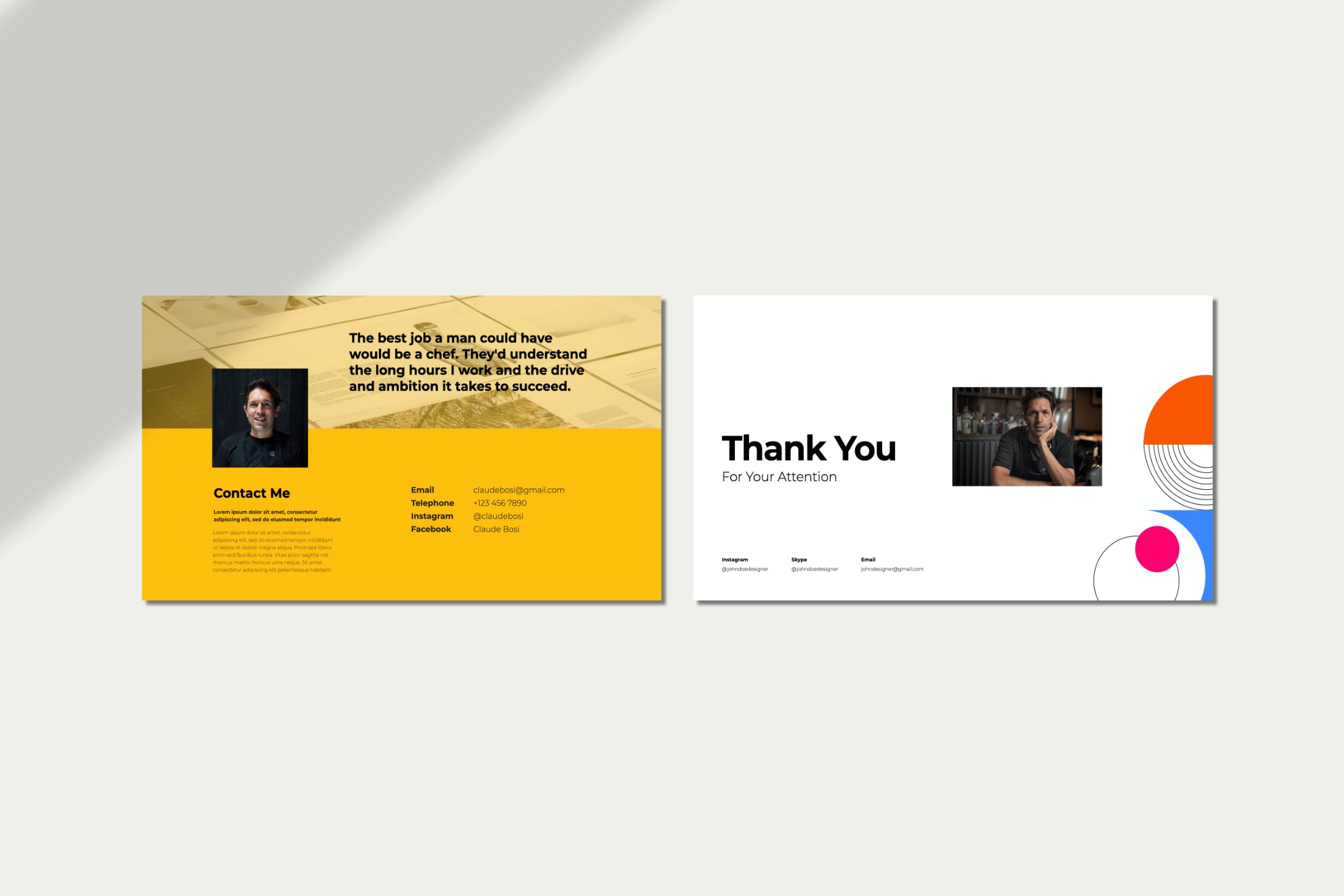 设计感抢的简约简历PPT模板(KEY,PPT)