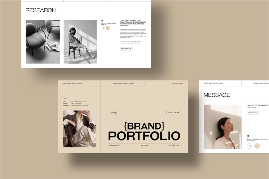 作品展示组合 PPT模版 (PPTX)