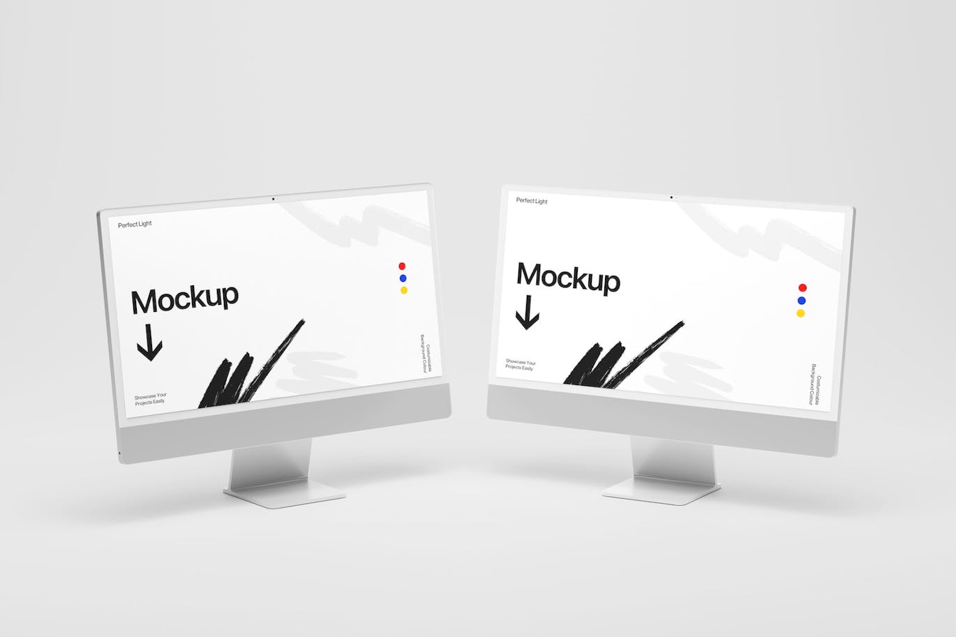 现代电脑屏幕样机模板 (PSD)