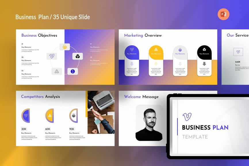 商业计划演示模板 PPT模板 (PPTX)