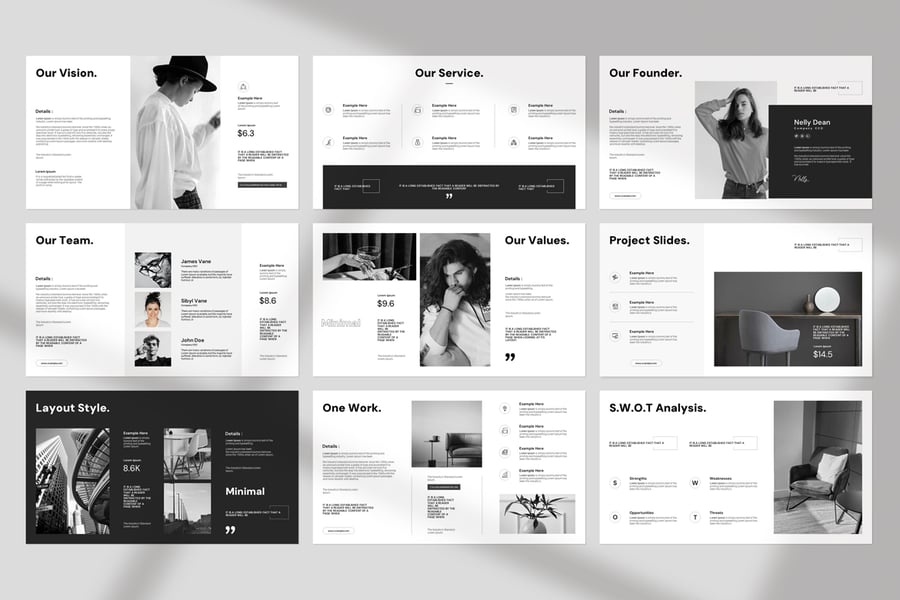 极简主义演示模板PPT模版 (PPTX)