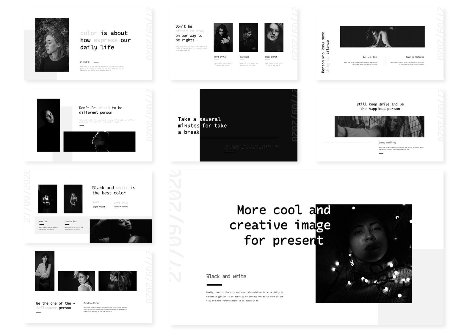 时尚极简主义PPT模板（PPTX,KEY）