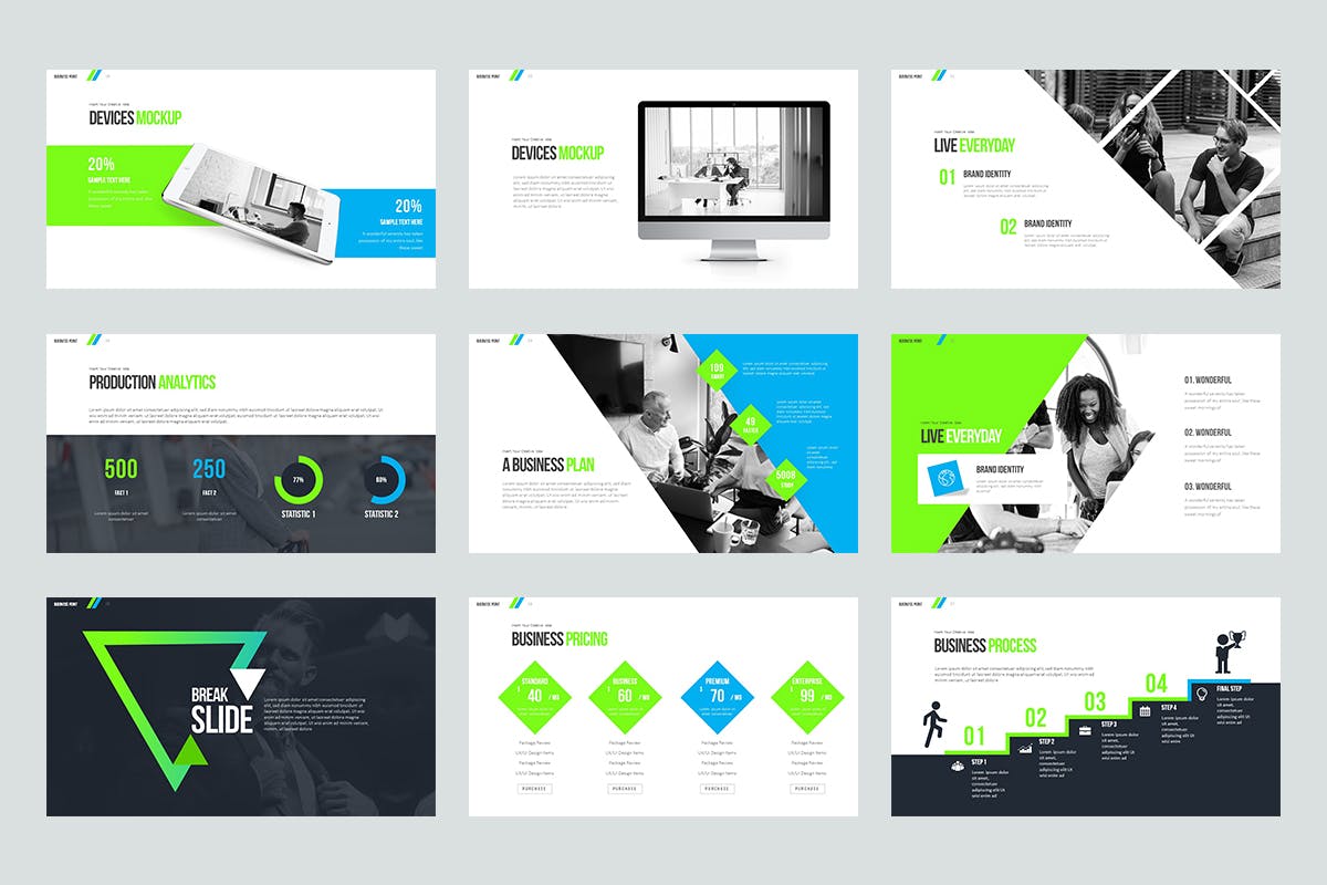 运动风格时尚PPT模板（PPTX）