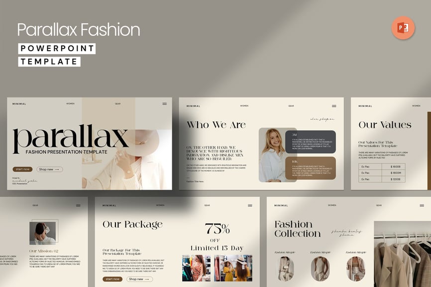 作品展示时尚 PPT模版 (PPTX)