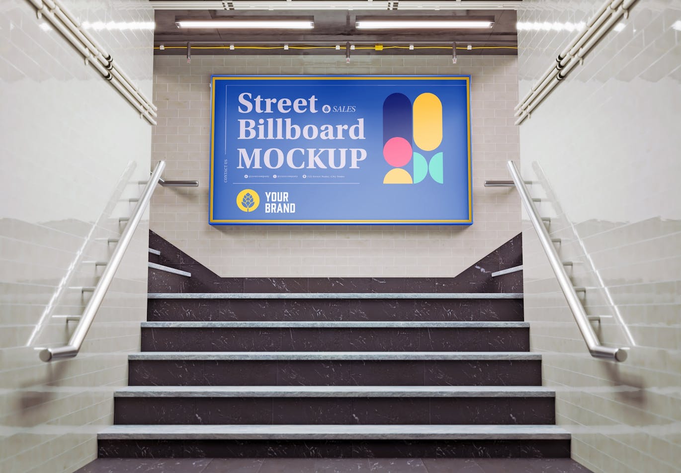 广告牌广告场景样机 (PSD)
