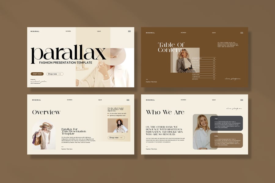 作品展示时尚 PPT模版 (PPTX)