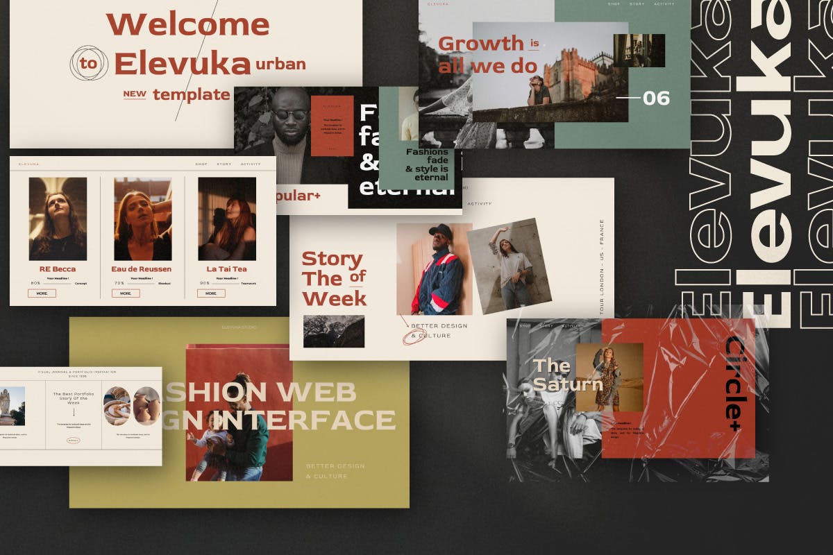 时尚都市风格的多用途高品质powerpoint幻灯片演示模板（pptx）