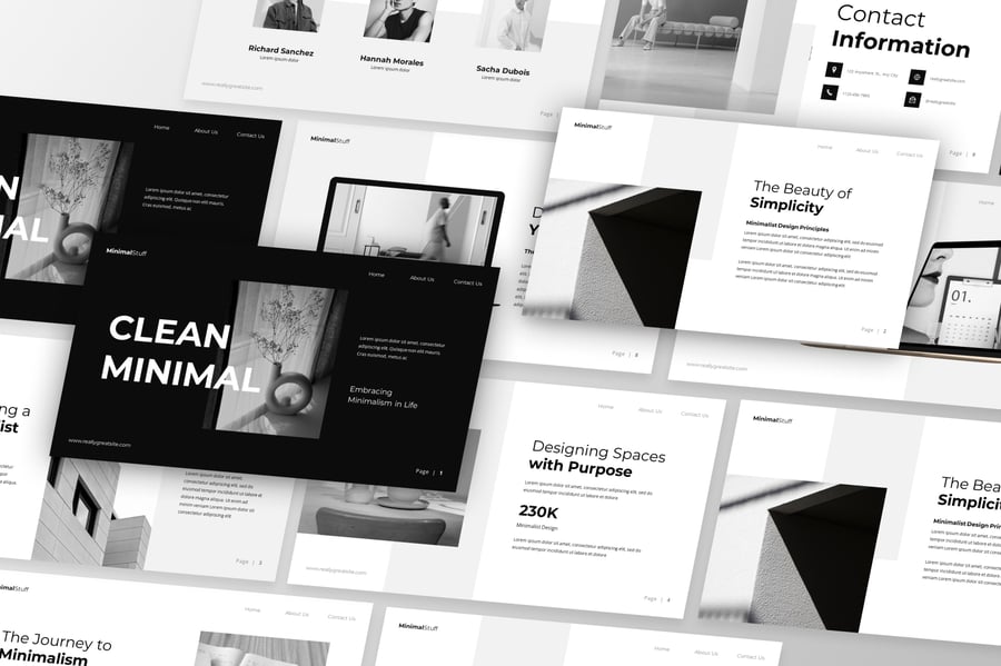 简约 – 极简主义PPT模版 (PPTX)