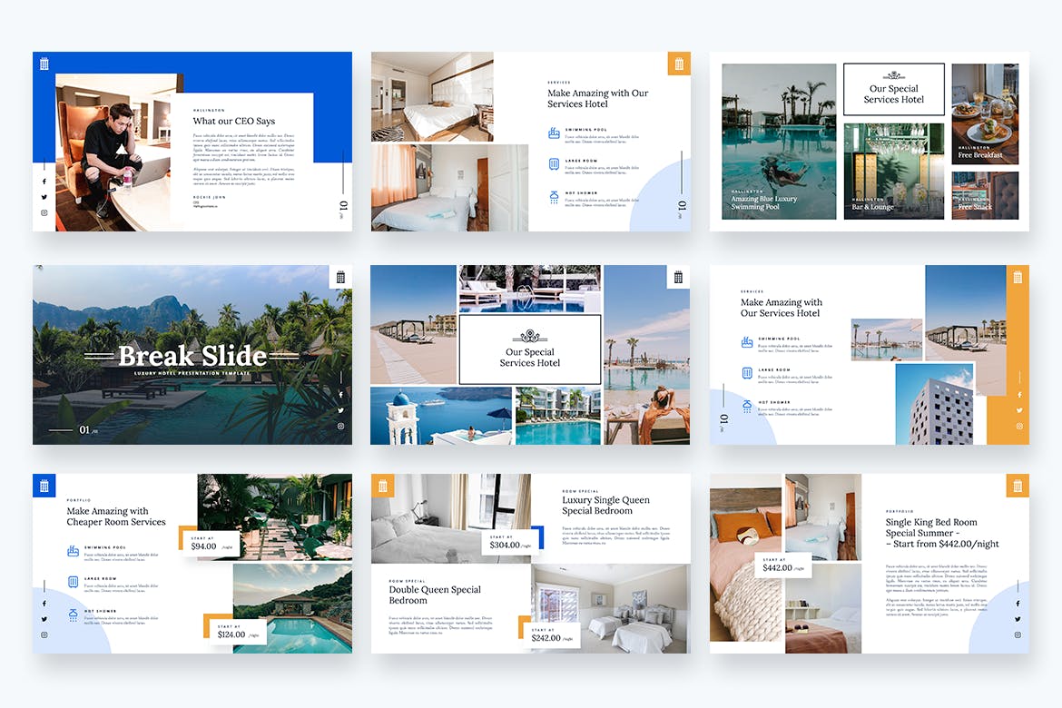 豪华酒店PPT模板(PPTX)