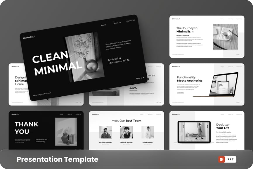 简约 – 极简主义PPT模版 (PPTX)