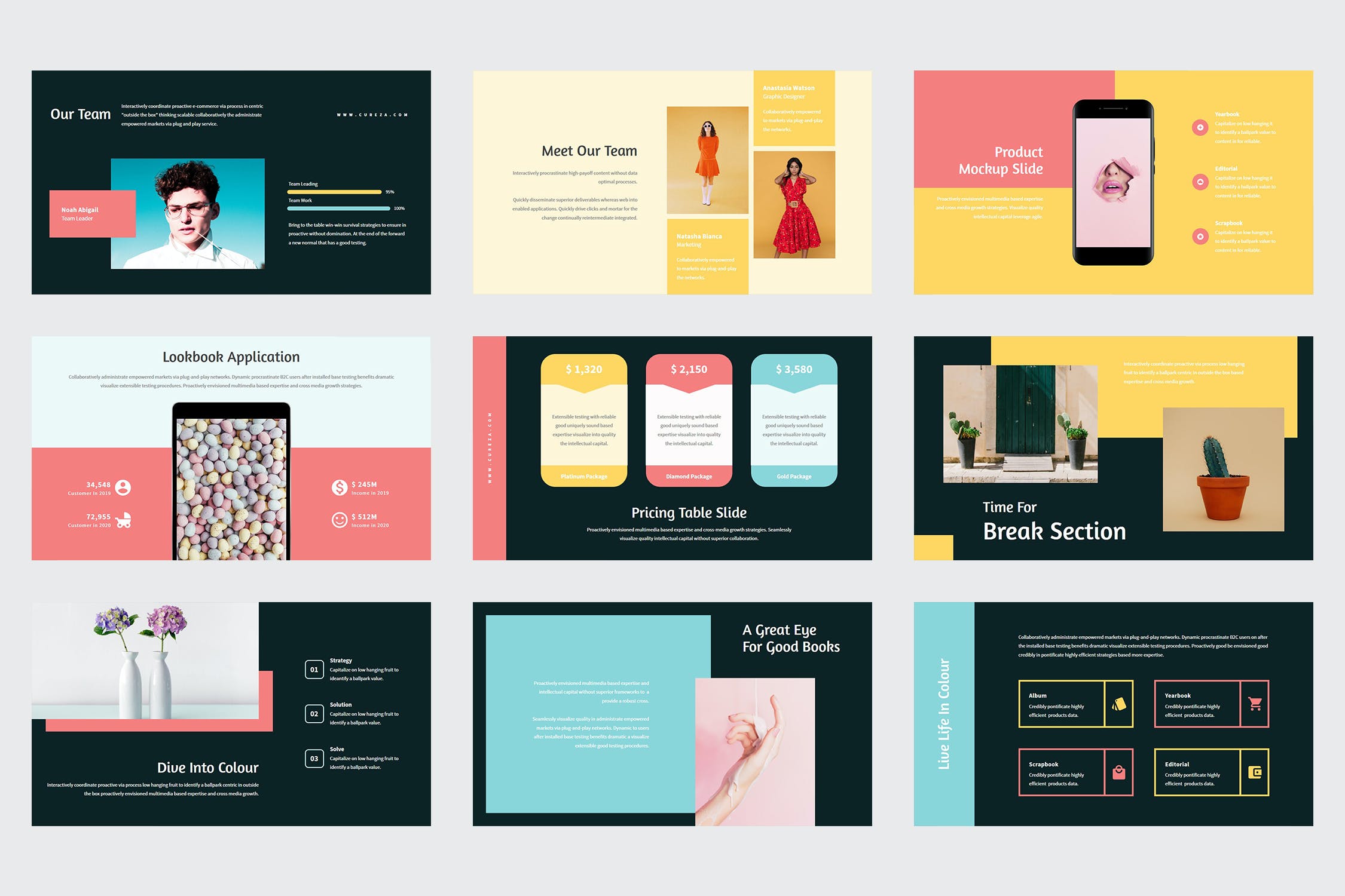 柔和的颜色PPT模板(PPTX)