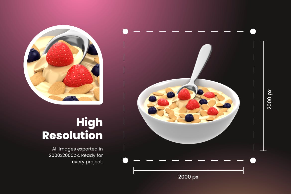 3D 早餐图标集 (FIG,PNG,PSD,Blend,GLTF)