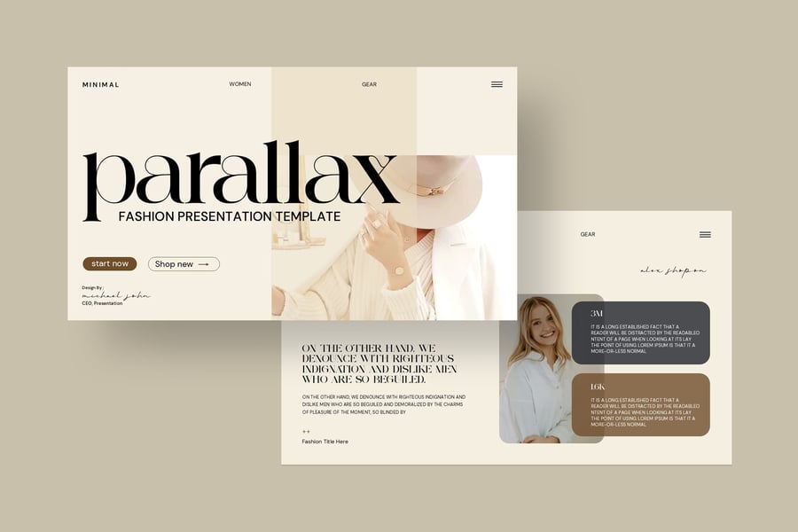 作品展示时尚 PPT模版 (PPTX)