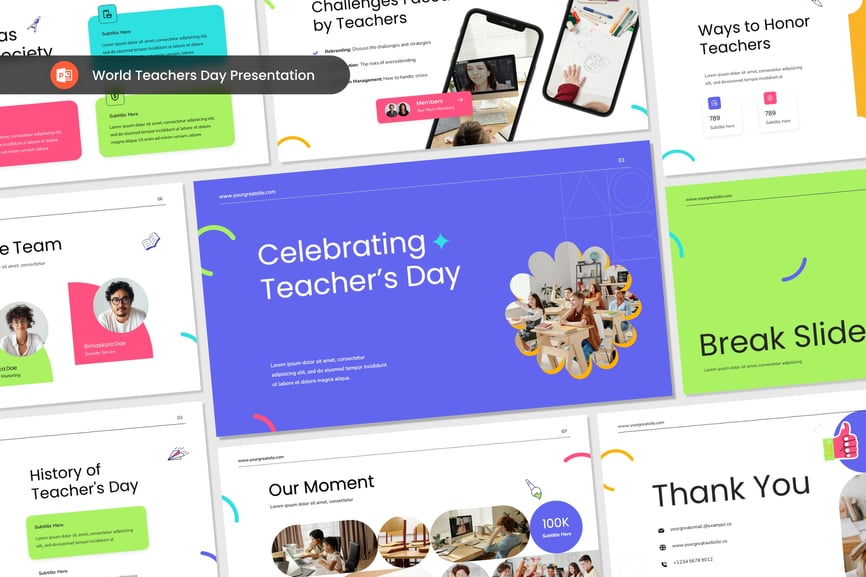 世界教师日演示文稿 PPT模版 (PPTX)