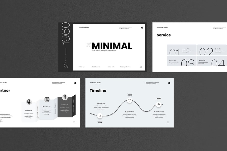 极简主义的商业提案 PPT模版 (PPTX)
