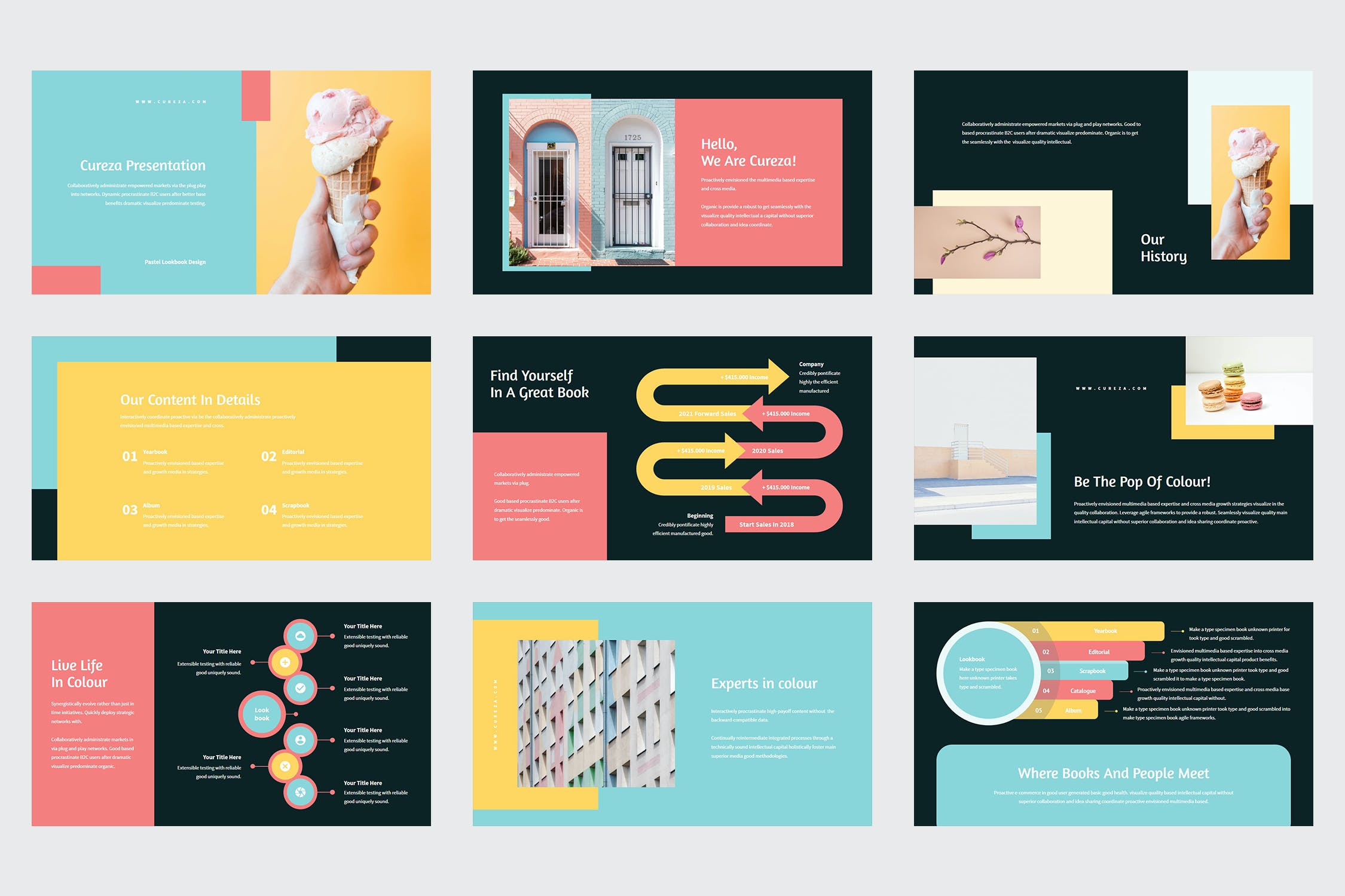 柔和的颜色PPT模板(PPTX)