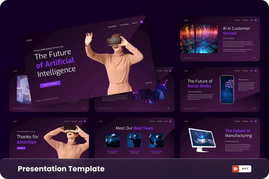 人工智能 PPT模版 (PPTX)