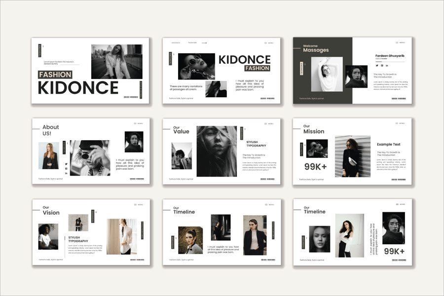 黑白时尚PPT模版 (PPTX)