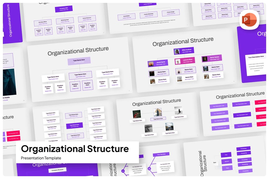 组织结构模板PPT模版 (PPTX)
