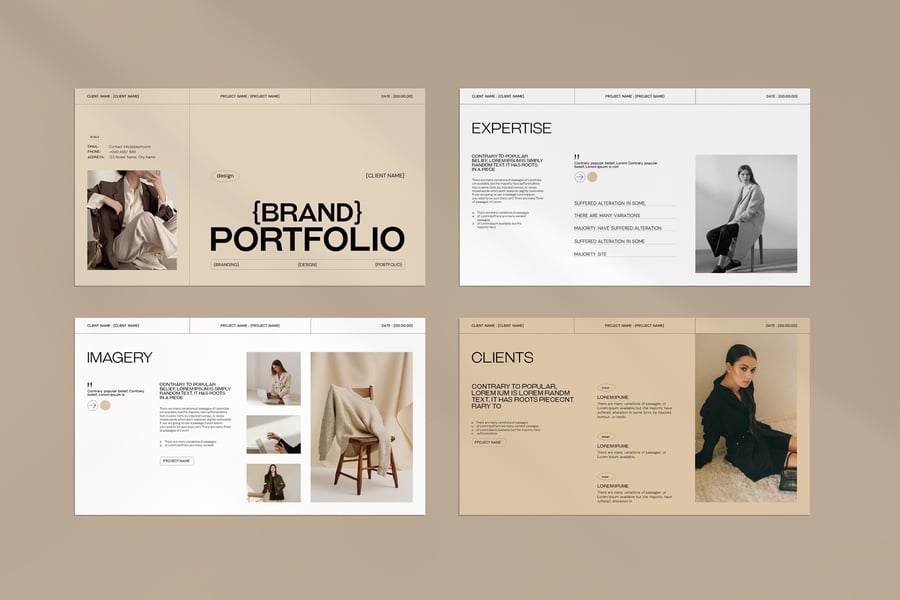 作品展示组合 PPT模版 (PPTX)