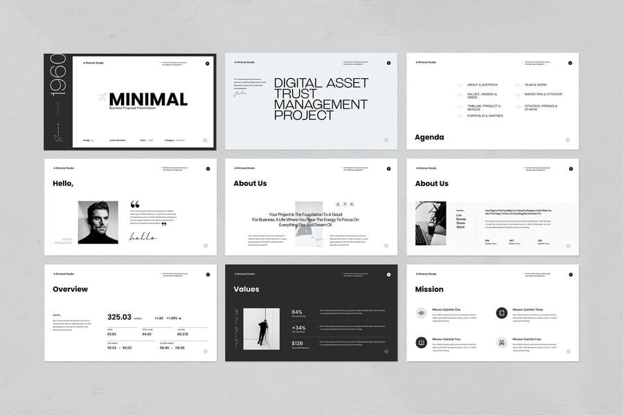 极简主义的商业提案 PPT模版 (PPTX)