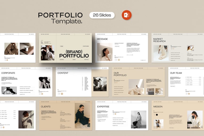 作品展示组合 PPT模版 (PPTX)