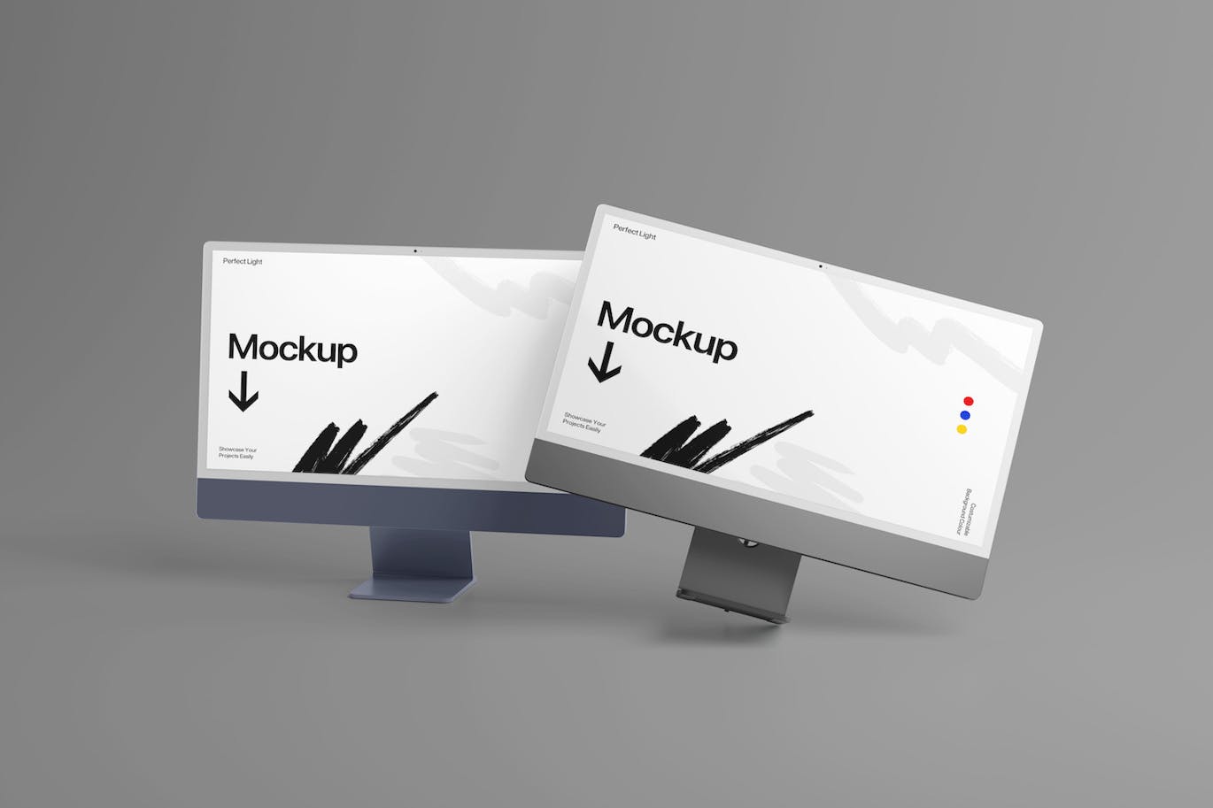 现代电脑屏幕样机模板 (PSD)