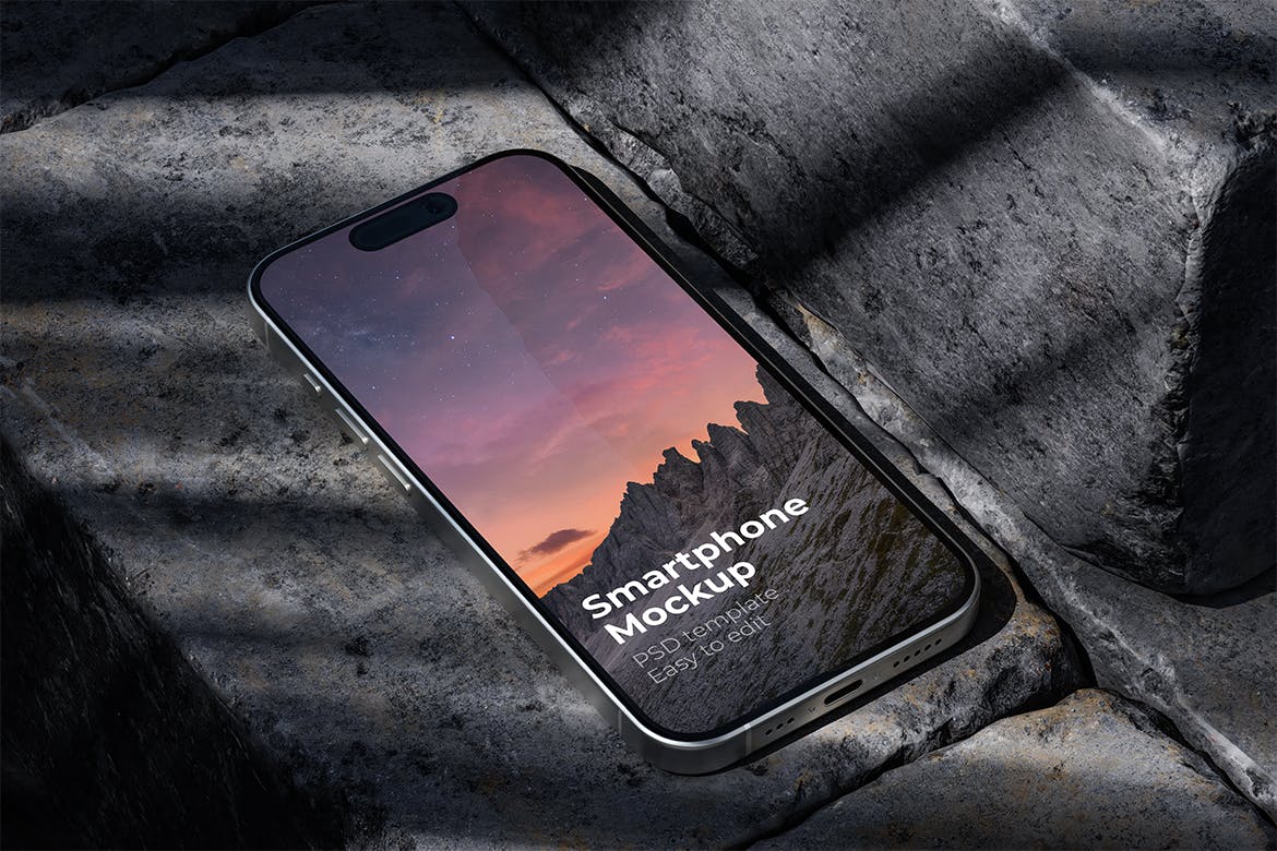 iPhone 15 手机样机 (PSD)