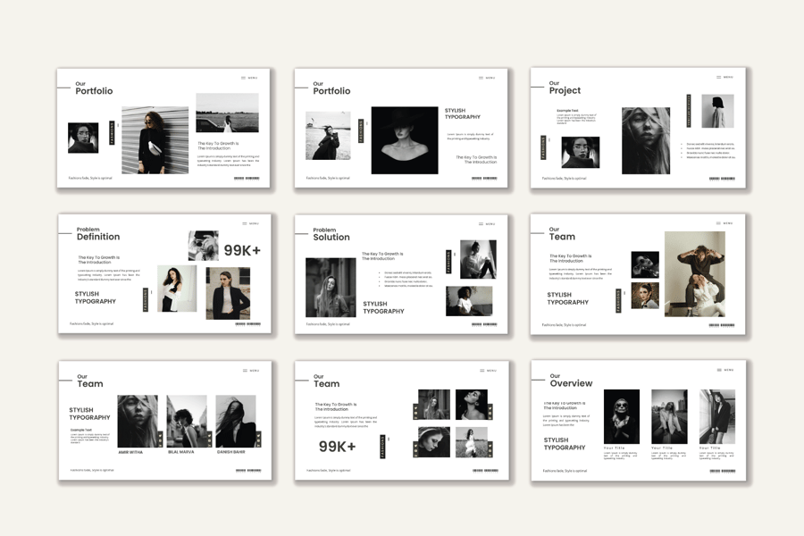 黑白时尚PPT模版 (PPTX)