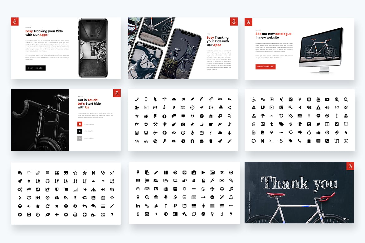 自行车主题PPT模板(PPTX)