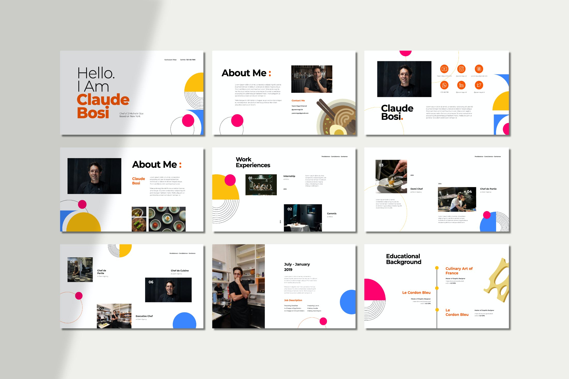 设计感抢的简约简历PPT模板(KEY,PPT)