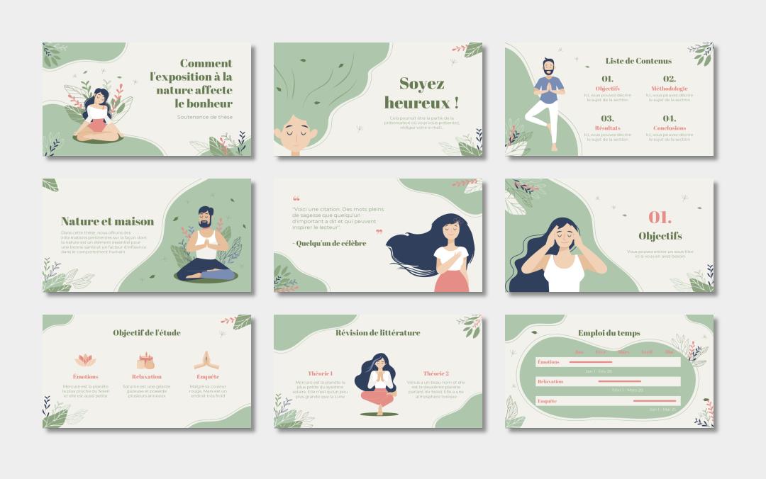 绿色植物绿叶文艺风PPT模板