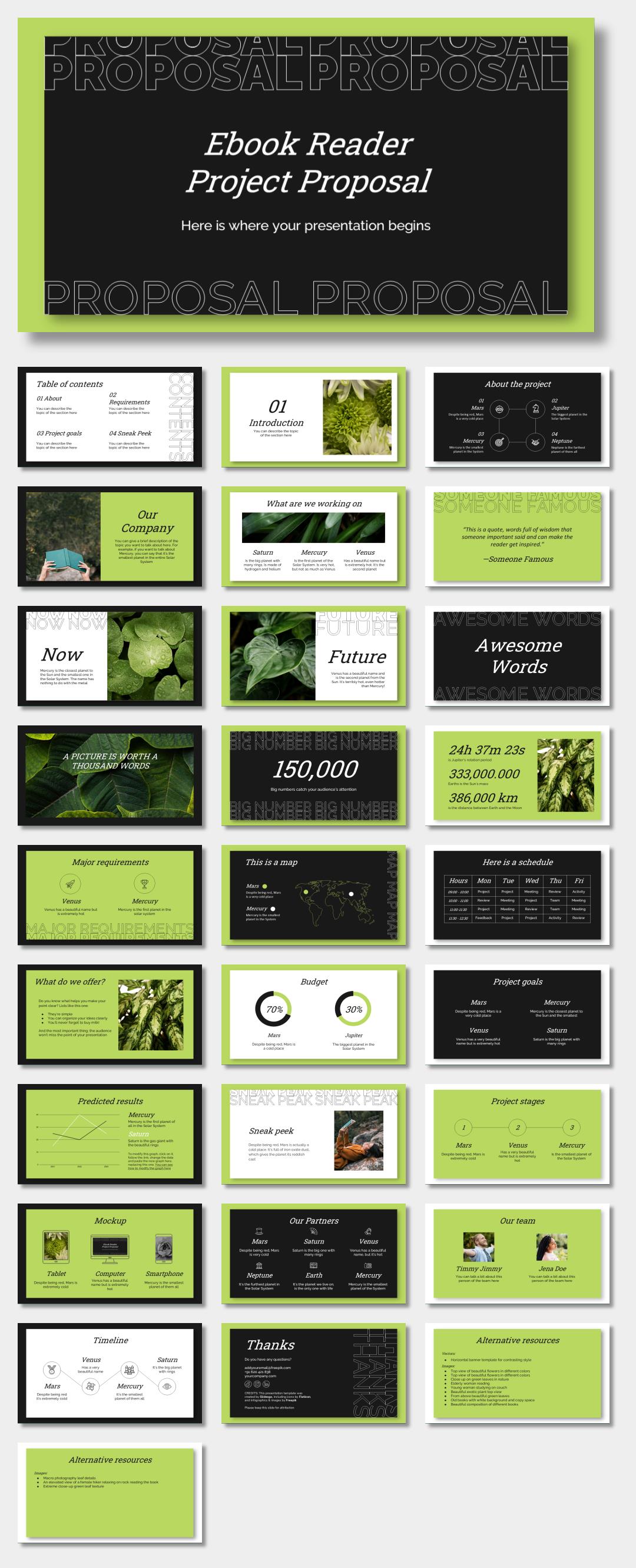 绿色植物绿叶文艺风PPT模板