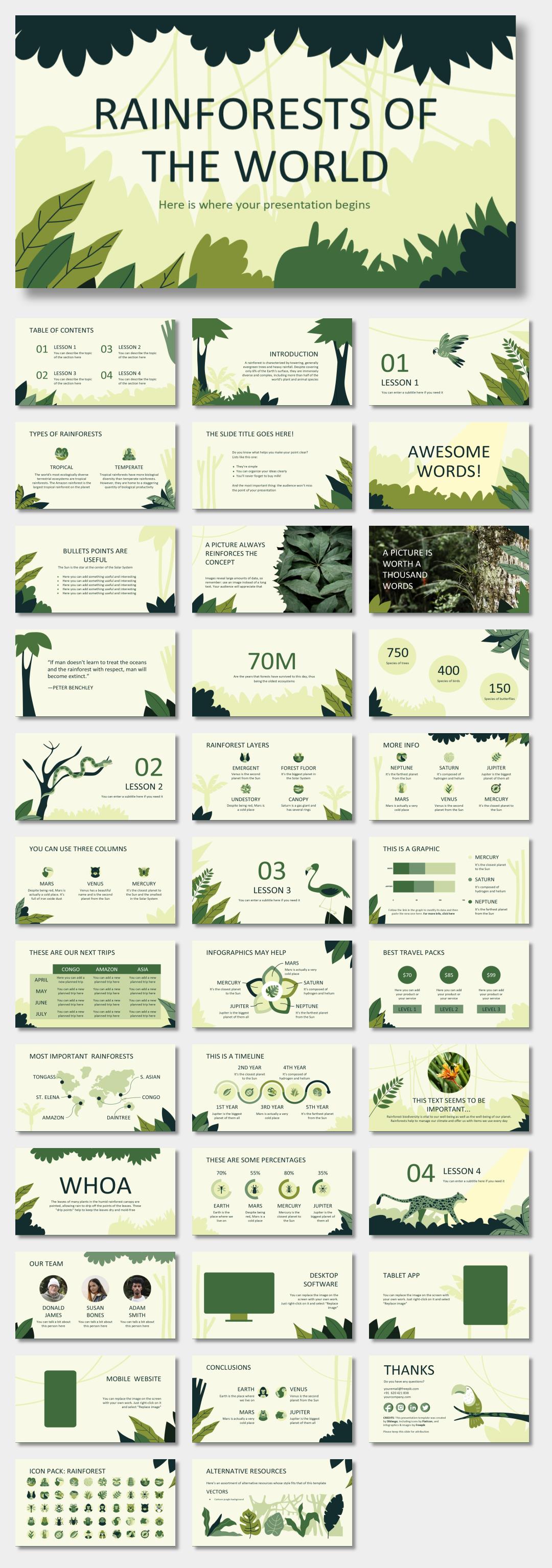 绿色植物绿叶文艺风PPT模板