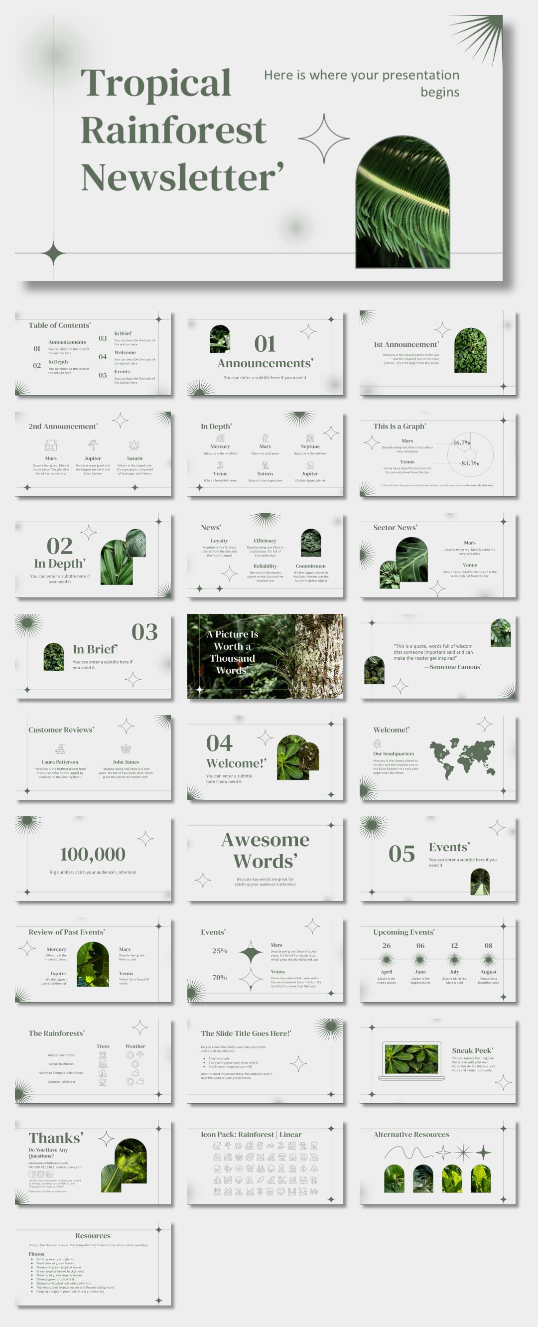 绿色植物绿叶文艺风PPT模板