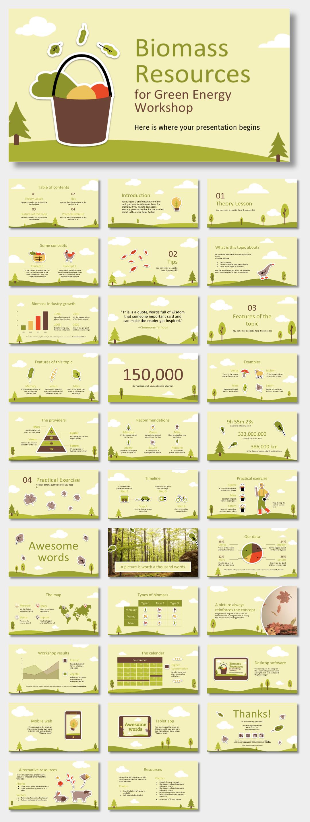 绿色植物绿叶文艺风PPT模板