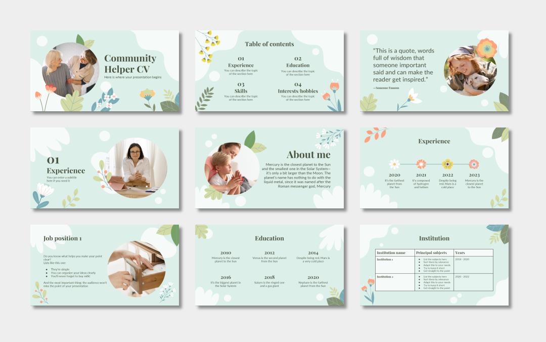 绿色植物绿叶文艺风PPT模板