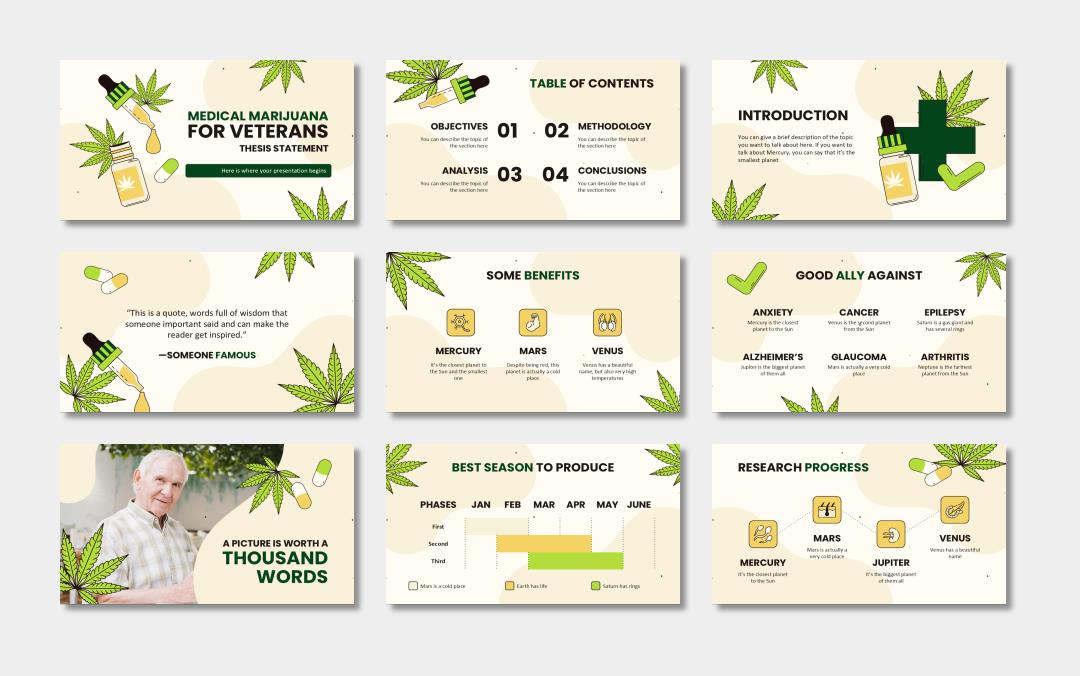 绿色植物绿叶文艺风PPT模板