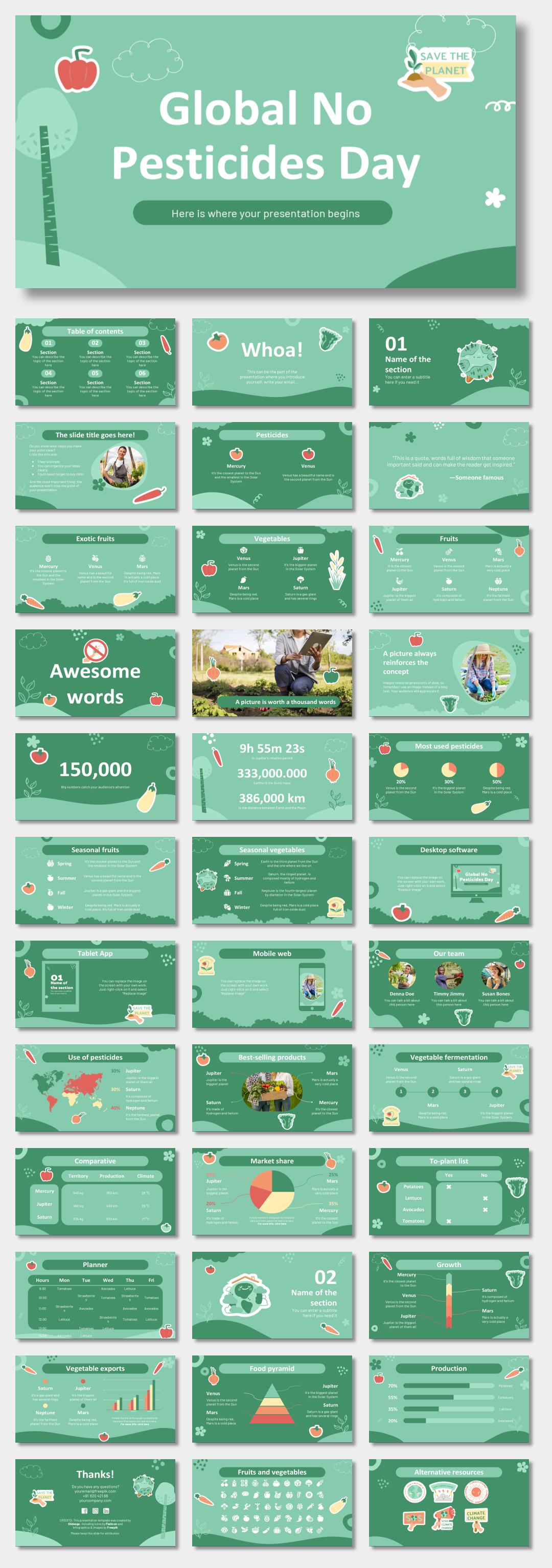 绿色植物绿叶文艺风PPT模板