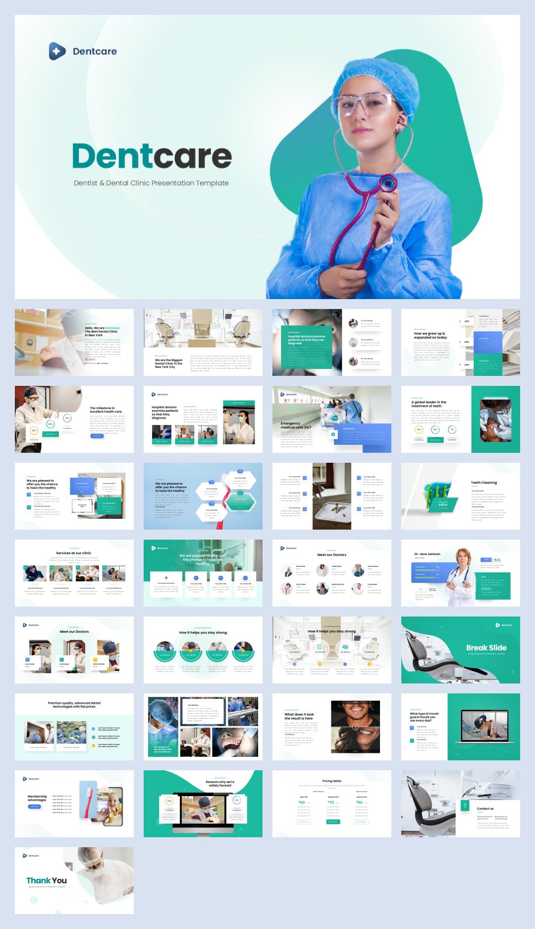 绿色牙医计划总结PPT模板.pptx